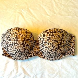 Victoria's Secret Body 36C padded Strapless bra Cheetah print